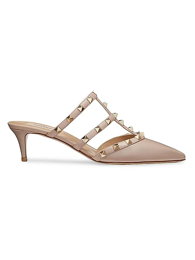 Rockstud Patent Leather Mules 50MM