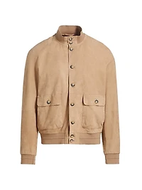 Suede Button-Front Jacket