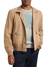 Suede Button-Front Jacket