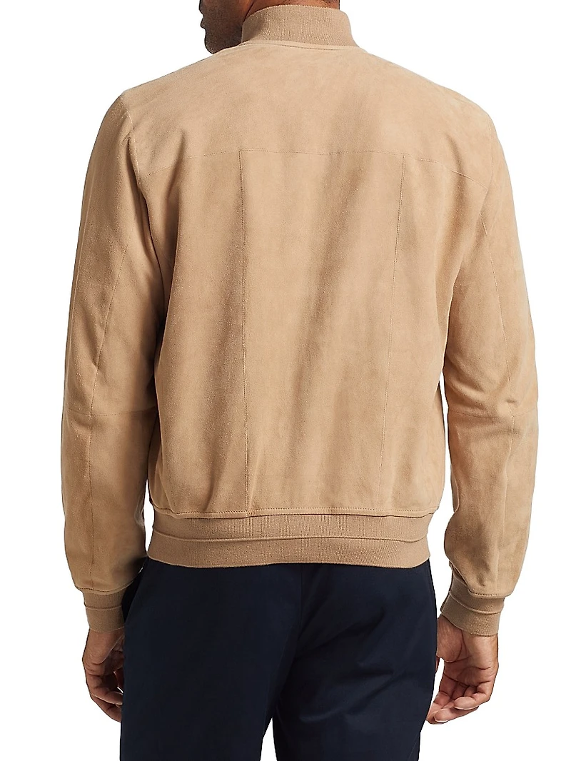 Suede Button-Front Jacket