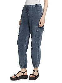 Cotton-Blend Cargo Sweatpants