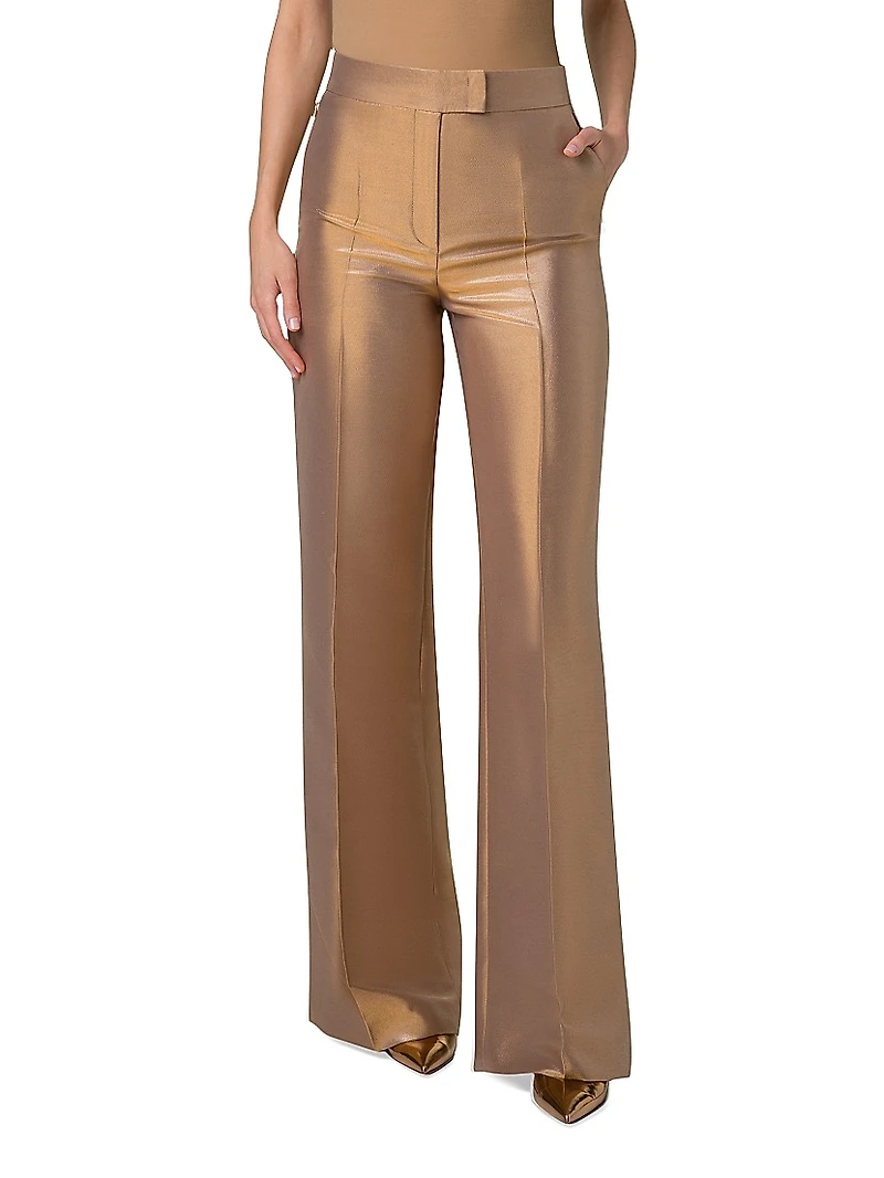 Fior Metallic Straight Trousers