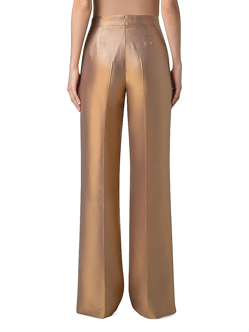 Fior Metallic Straight Trousers