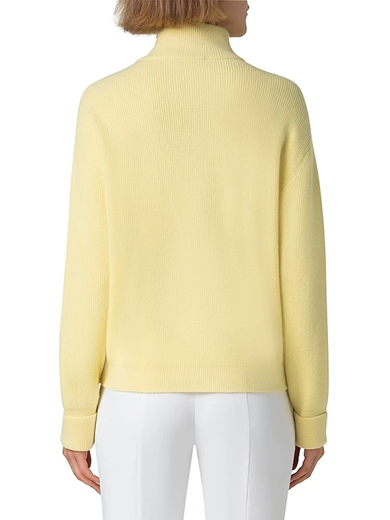 Rib-Knit Cashmere Cardigan