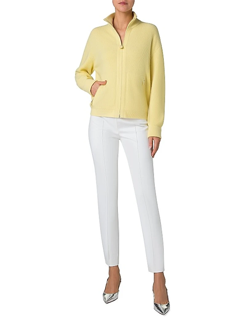 Rib-Knit Cashmere Cardigan