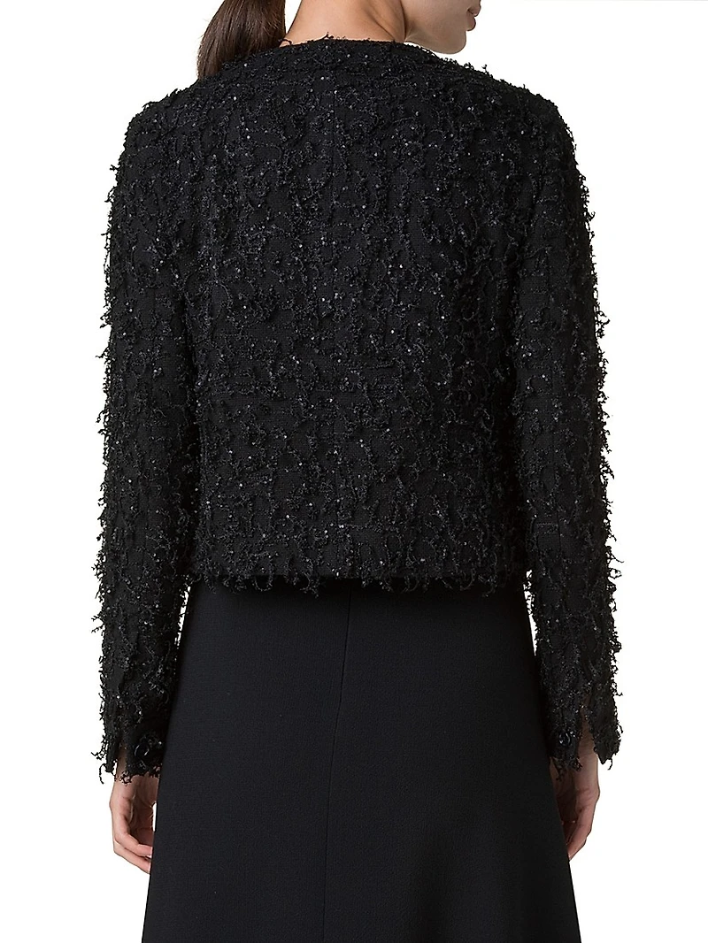Bea Embellished Bouclé Crop Jacket
