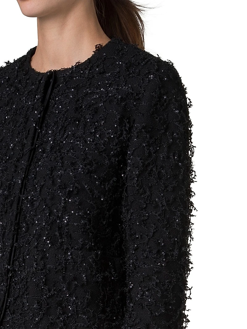 Bea Embellished Bouclé Crop Jacket