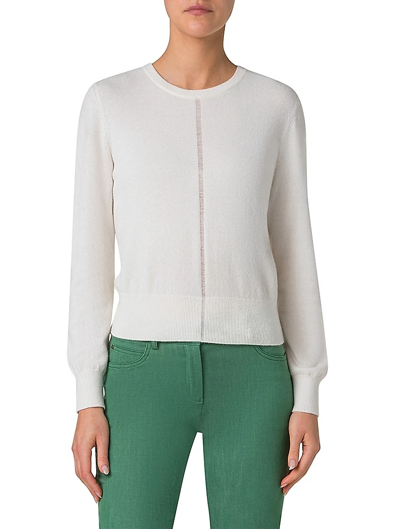 Striped Cashmere Crewneck Sweater