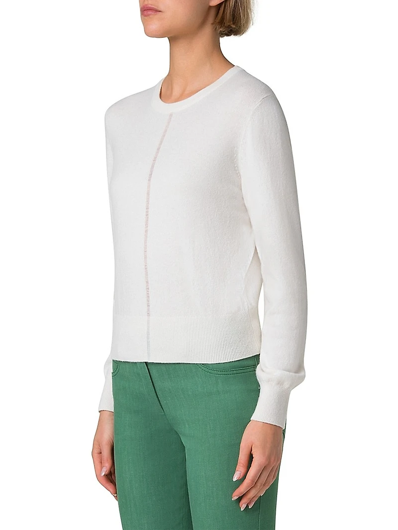 Striped Cashmere Crewneck Sweater