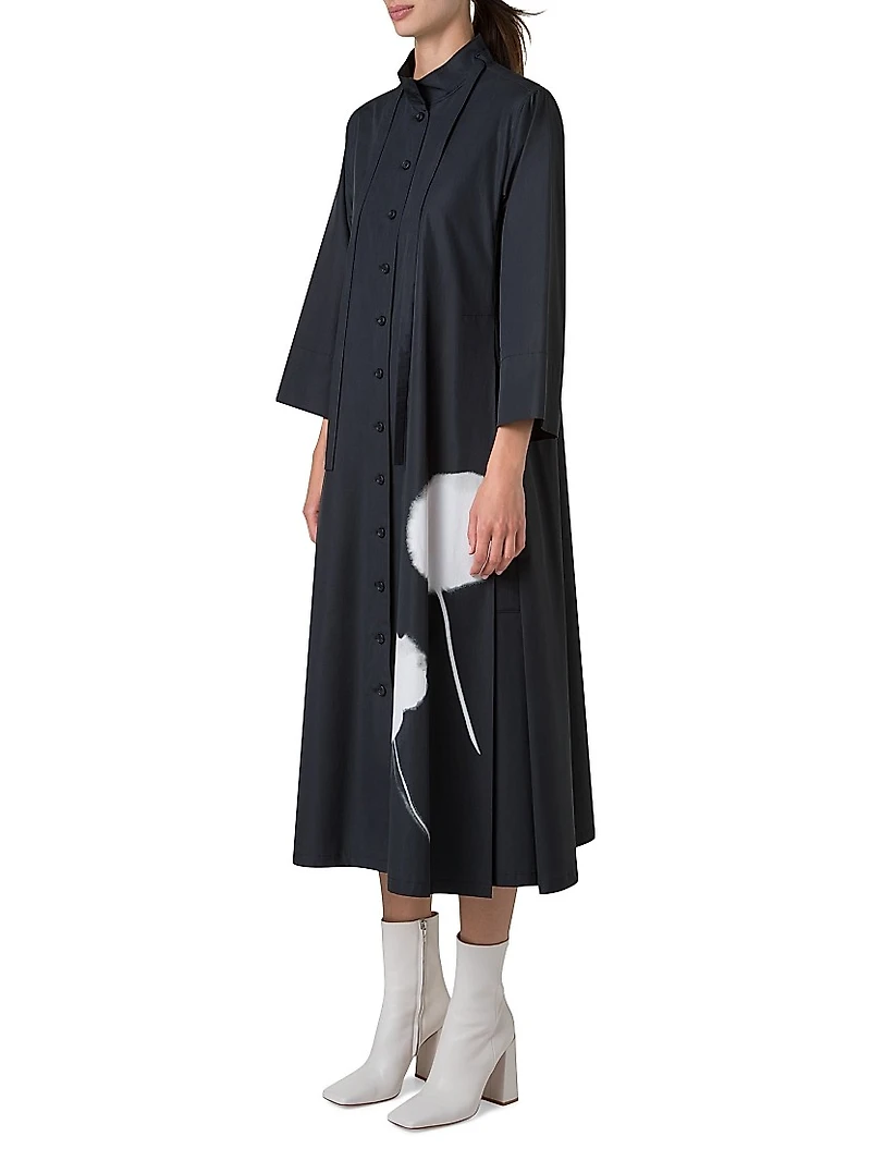 Dandelion Cotton Button-Front Midi-Dress