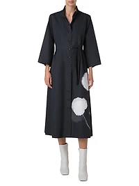 Dandelion Cotton Button-Front Midi-Dress