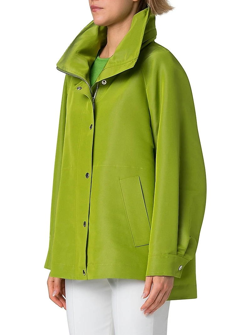 Palina Silk Concealed-Hood Parka