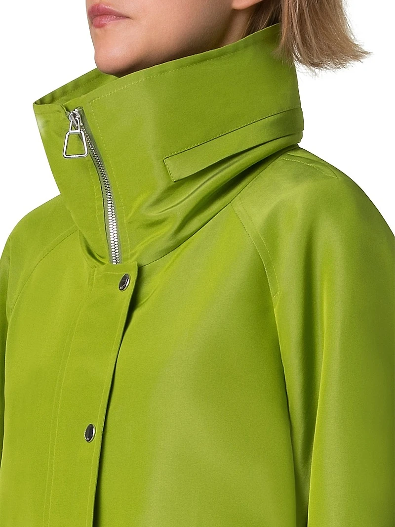 Palina Silk Concealed-Hood Parka