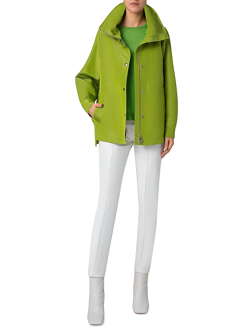 Palina Silk Concealed-Hood Parka