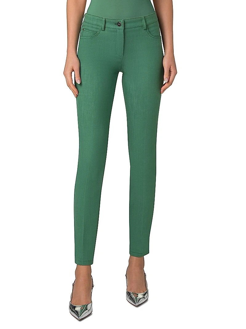 Magda Stretch-Denim Mid-Rise Slim-Leg Jeans