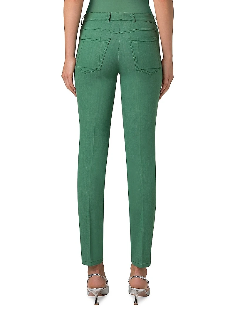 Magda Stretch-Denim Mid-Rise Slim-Leg Jeans
