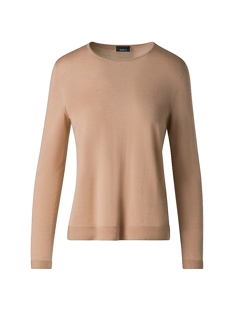 Cashmere-Silk Crewneck Sweater