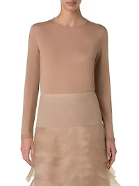 Cashmere-Silk Crewneck Sweater