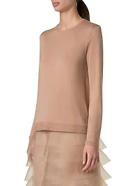 Cashmere-Silk Crewneck Sweater