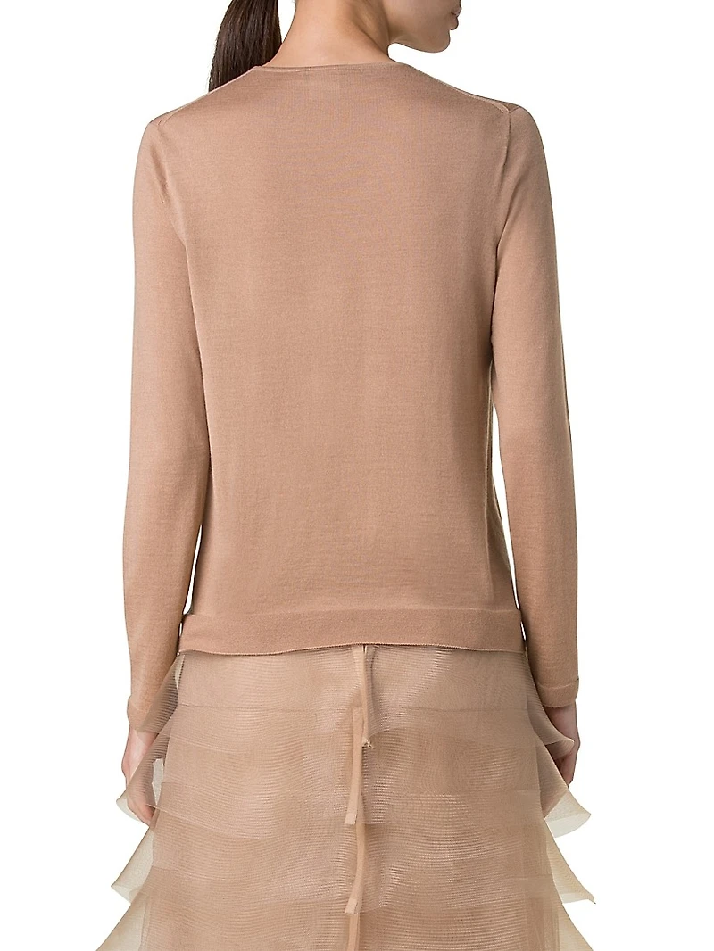 Cashmere-Silk Crewneck Sweater
