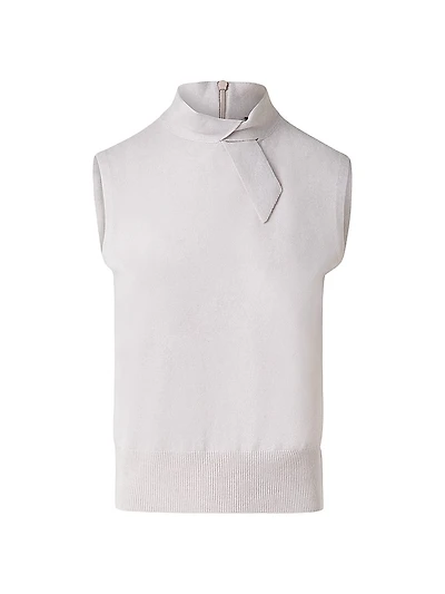 Cashmere Stand Collar Sleeveless Sweater