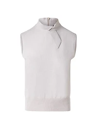 Cashmere Stand Collar Sleeveless Sweater