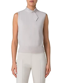 Cashmere Stand Collar Sleeveless Sweater