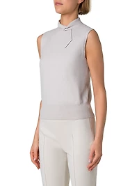 Cashmere Stand Collar Sleeveless Sweater