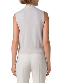 Cashmere Stand Collar Sleeveless Sweater