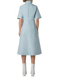 Cotton-Poplin Short-Sleeve Midi-Dress