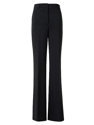 Florine Stretch-Wool Straight-Leg Pants