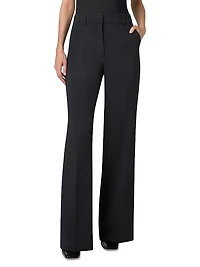 Florine Stretch-Wool Straight-Leg Pants