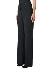 Florine Stretch-Wool Straight-Leg Pants