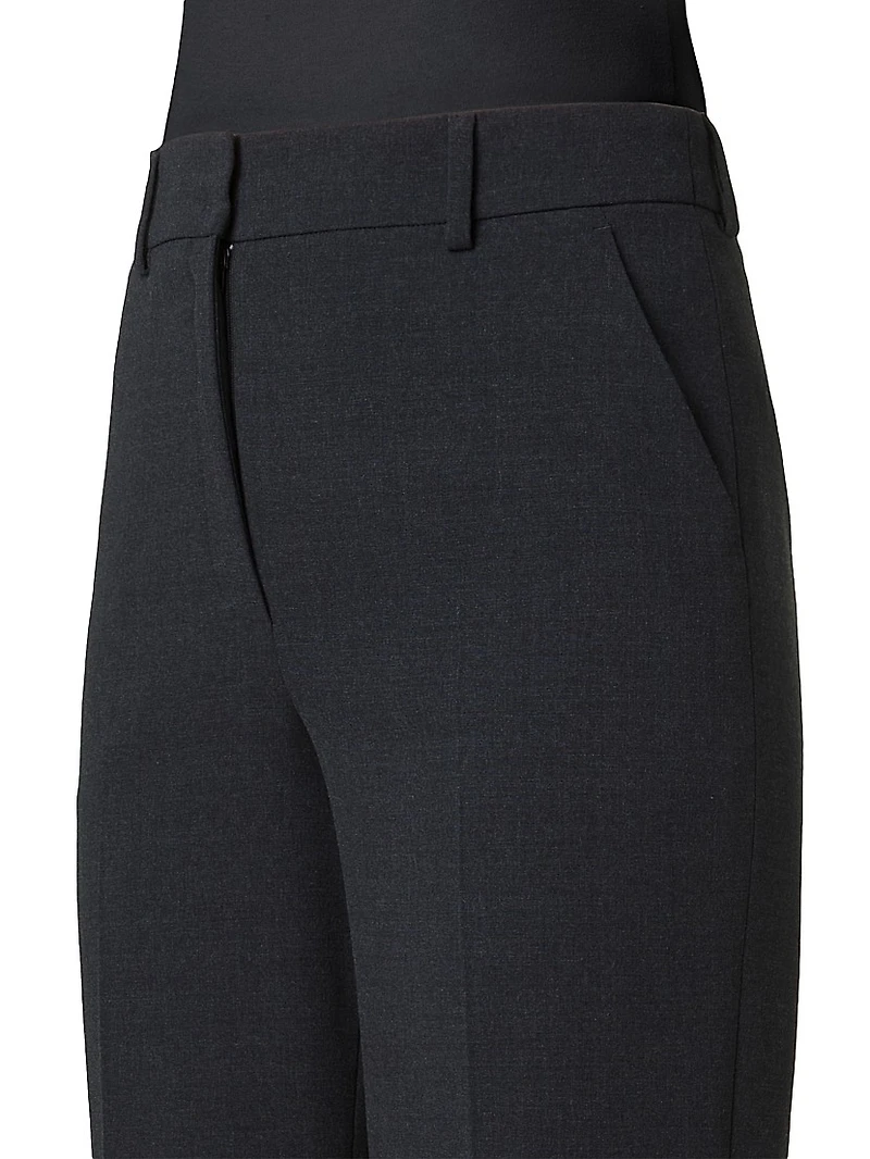 Florine Stretch-Wool Straight-Leg Pants