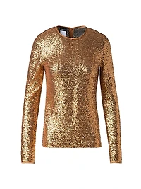 Sequined Jersey Top