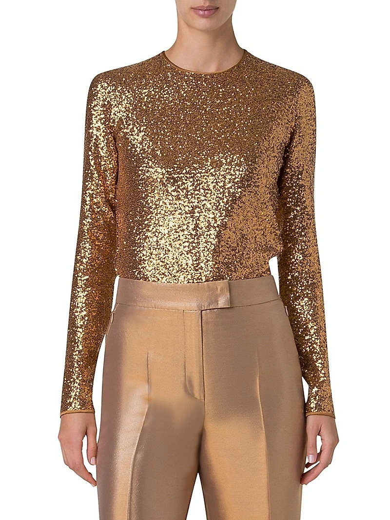 Sequined Jersey Top