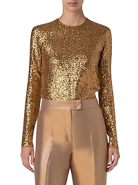 Sequined Jersey Top