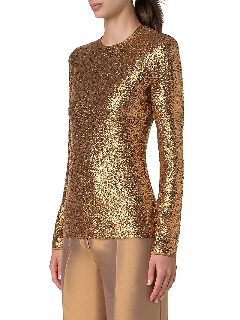 Sequined Jersey Top
