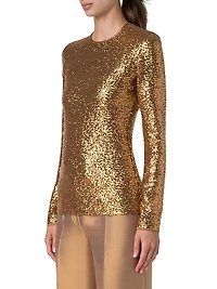 Sequined Jersey Top