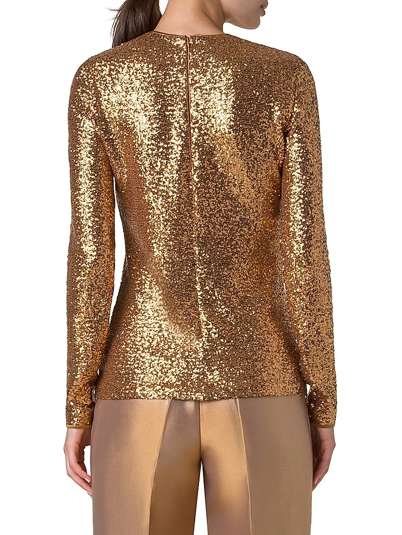 Sequined Jersey Top