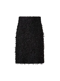 Embellished Bouclé A-Line Miniskirt