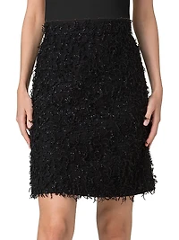 Embellished Bouclé A-Line Miniskirt