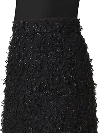 Embellished Bouclé A-Line Miniskirt