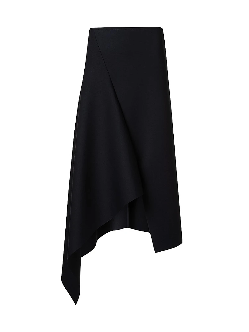 Neoprene Asymmetric Midi-Skirt