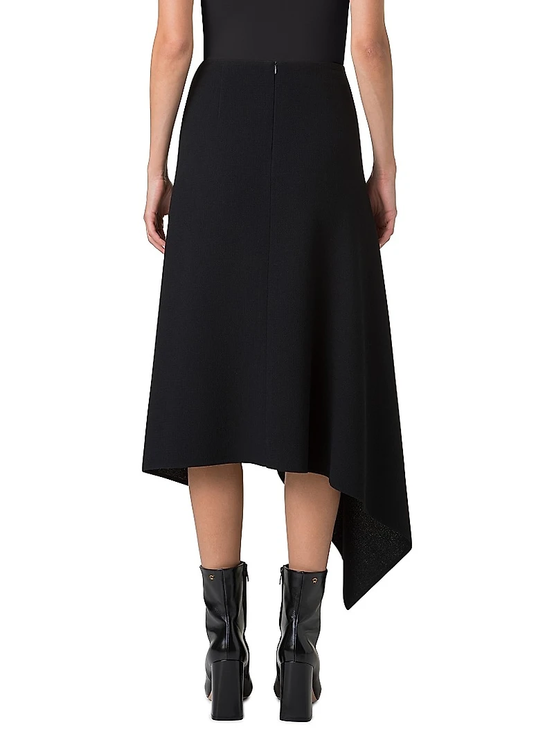 Neoprene Asymmetric Midi-Skirt