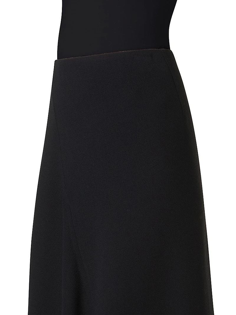 Neoprene Asymmetric Midi-Skirt