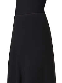 Neoprene Asymmetric Midi-Skirt