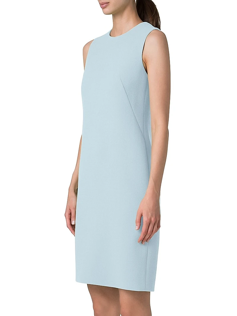 Wool Sleeveless Sheath Minidress