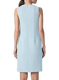 Wool Sleeveless Sheath Minidress