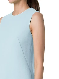 Wool Sleeveless Sheath Minidress